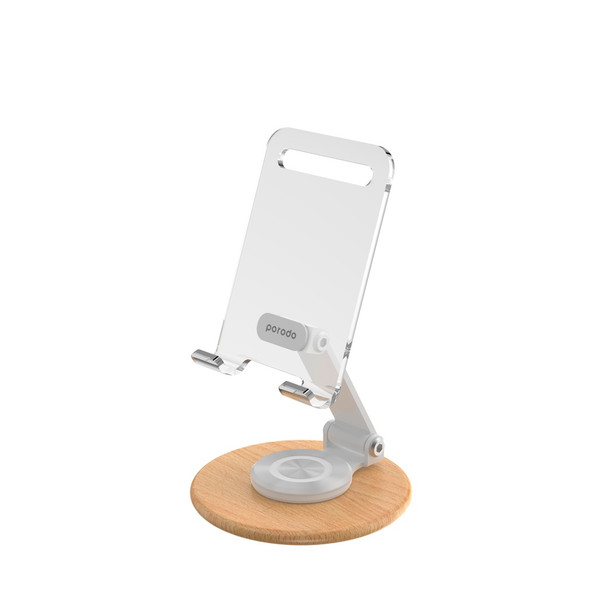 Porodo Rotating Transparent Mobile & Tablet Stand | PD-TRNSMS-WH
