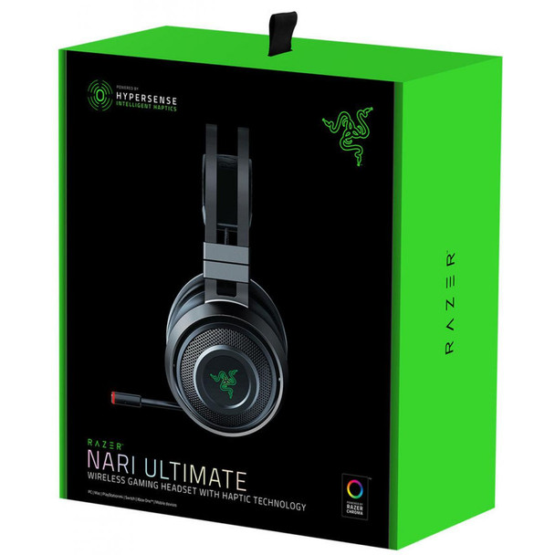 Razer Nari Ultimate: THX Spatial Audio HyperSense Technology – 2.4GHz Wireless Audio ? Cooling Gel-Infused Cushions – Gaming Headset Works with PC, PS4, Xbox One, Switch, & Mobile Devices - RAZ0402670100R3M1