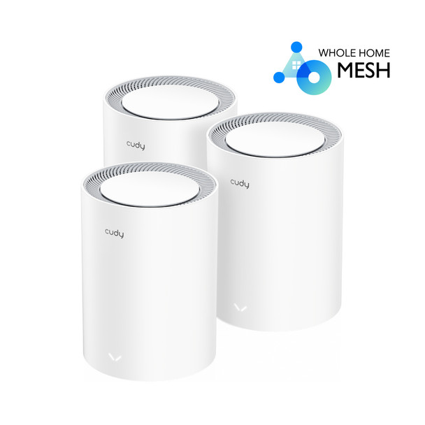 Cudy AX3000 2.5G Dual Band Wi-Fi 6 Mesh System, Model: M3000 V2.0, 3-Pack | M3000