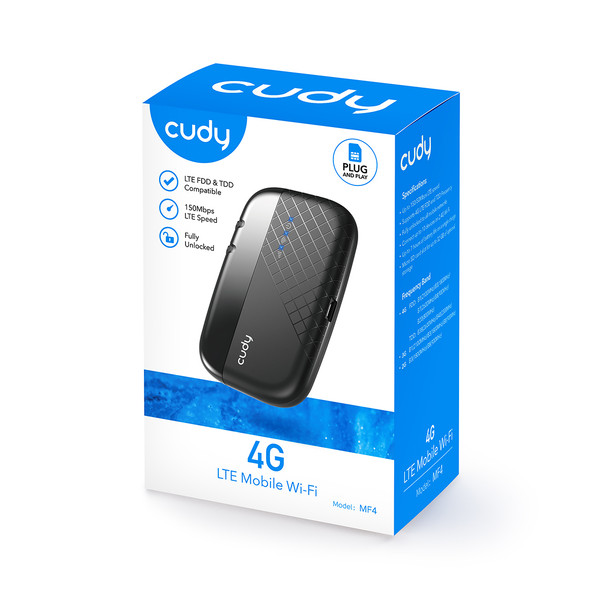 Cudy 4G LTE Cat4 Mobile Wi-Fi Router | MF4