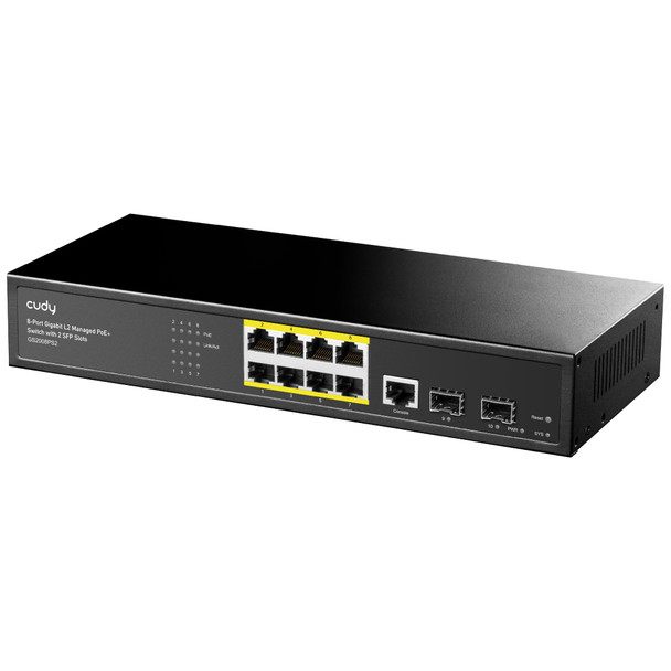 Cudy 8-Port Gigabit L2 Managed PoE+ Switch with 2 SFP Slots | GS2008PS2