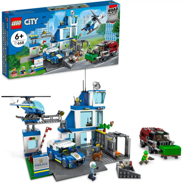 LEGO City Police Station 60316 Building Blocks Police Toys Set (668 Pieces) | 60316