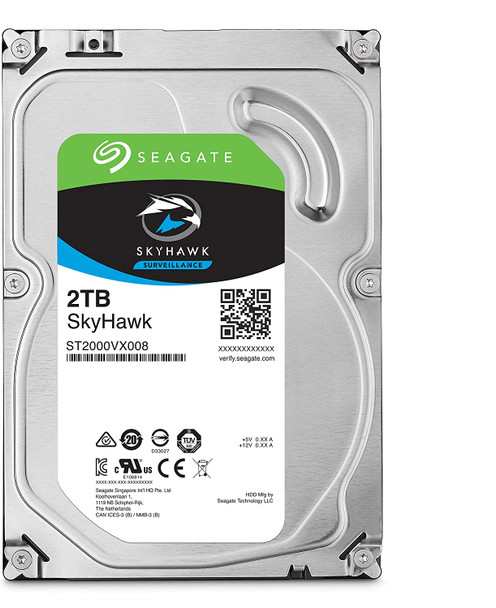 Seagate SkyHawk 2TB Surveillance Internal Hard Drive HDD – 3.5 Inch SATA 6Gb/s 64MB Cache for DVR NVR Security Camera System with Drive Health Management | ST2000VX008 (AC1CSSS2)