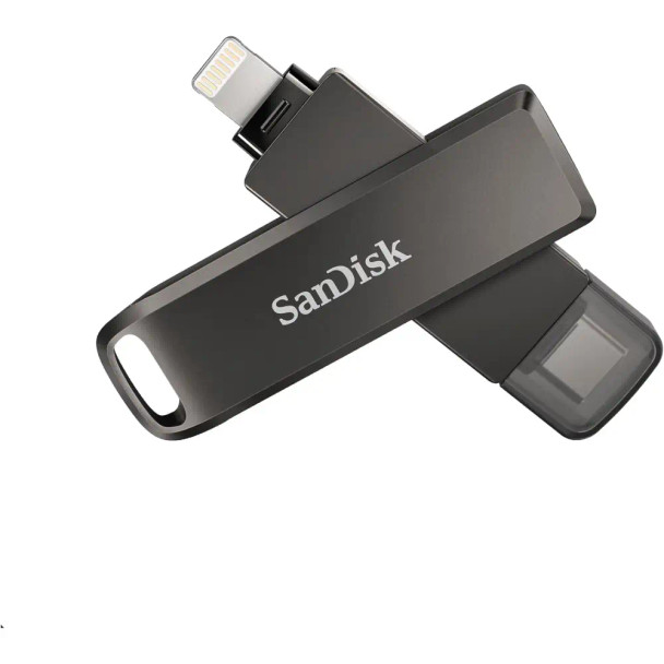 SanDisk 64GB IXpand Flash Drive Luxe For IPhone And USB Type-C Devices – Lightening & USB 3.0 Hardware Interface – Dual USB Connector – 90 Mbs Speed | SDIX70N-064G-GN6NN