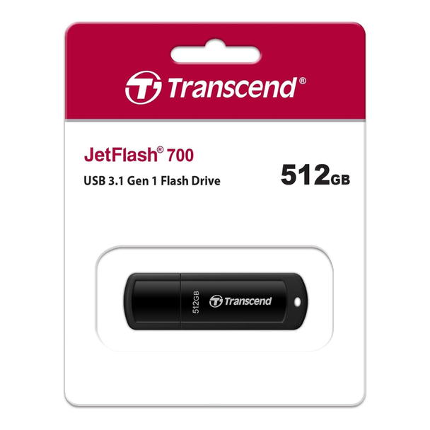 Transcend USB Stick 512GB JetFlash 700 USB 3.1 Gen 1 - Black | TS512GJF700