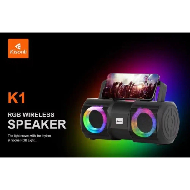 Kisonli K1 Portable Bluetooth 5.0 Bass Stereo Speaker | K1