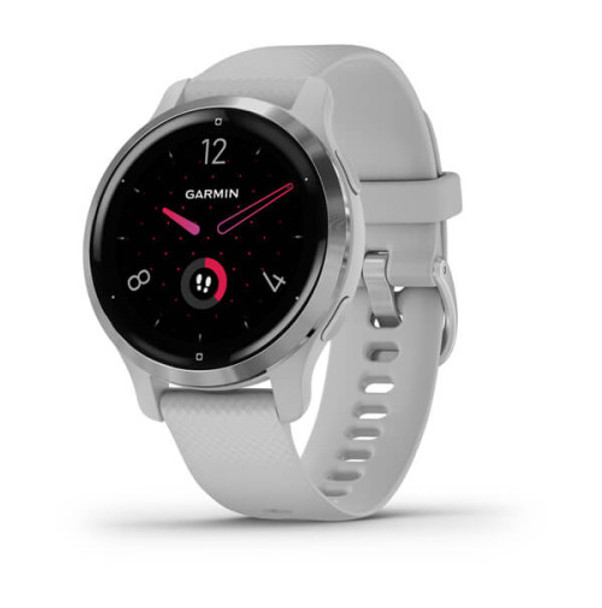 Garmin Venu 2S Fitness Smartwatch,  Silver Stainless Steel Bezel With Mist Gray Case and Silicone Band | 010-02429-12