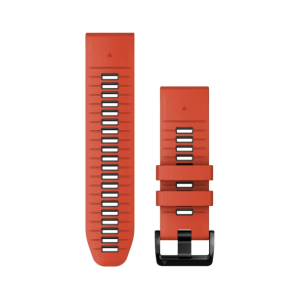 Garmin QuickFit 26 Watch Bands-SILICONE Flame Red/Graphite Silicone | 010-13281-04