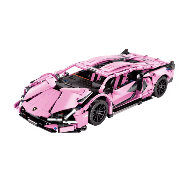 MJI 8601 1254pcs Super Sport Racing Car Building Block Set - Pink | MJI-8601