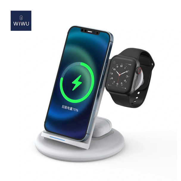 WIWU 15W Power Air 3in1 Wireless Charger - White