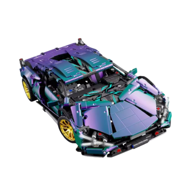 MJI Small Particle Assembling Luxury Sport Racing Car Building - 1299pcs - Green/Purple | MJI-8802