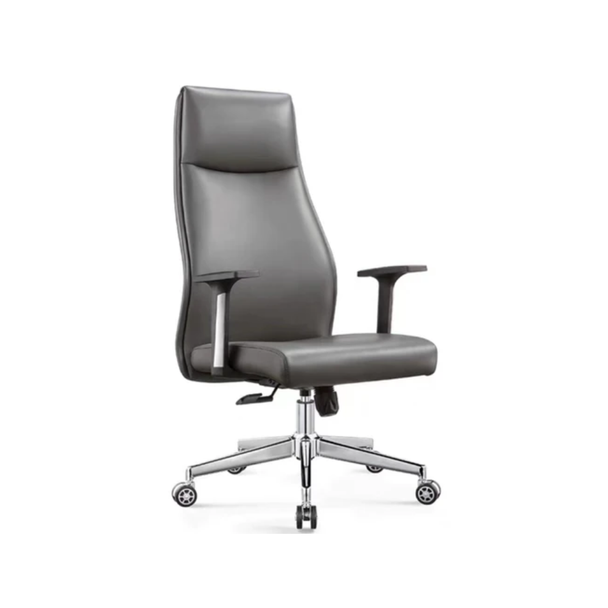 Valencia High Back Chair ,Grey Leather | HS-106 (110)
