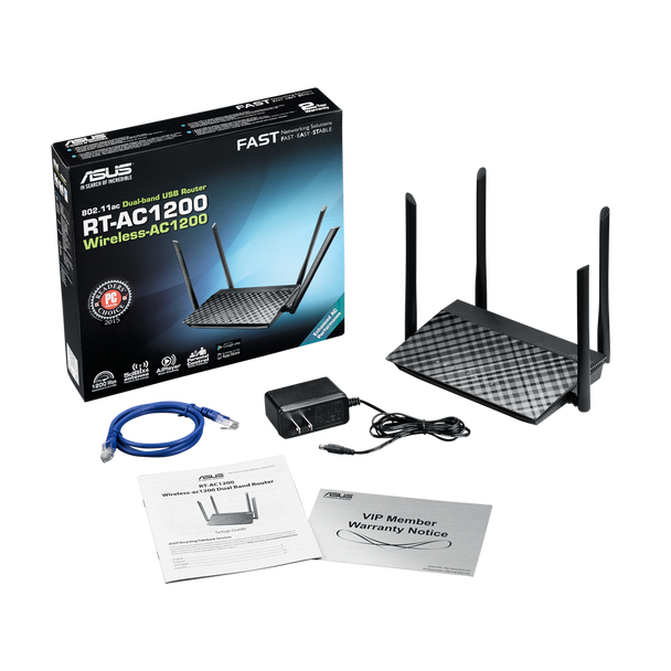 Asus Wireless AC1200 Dual-Band Router - RT-AC1200 | 90IG0550-BM3400