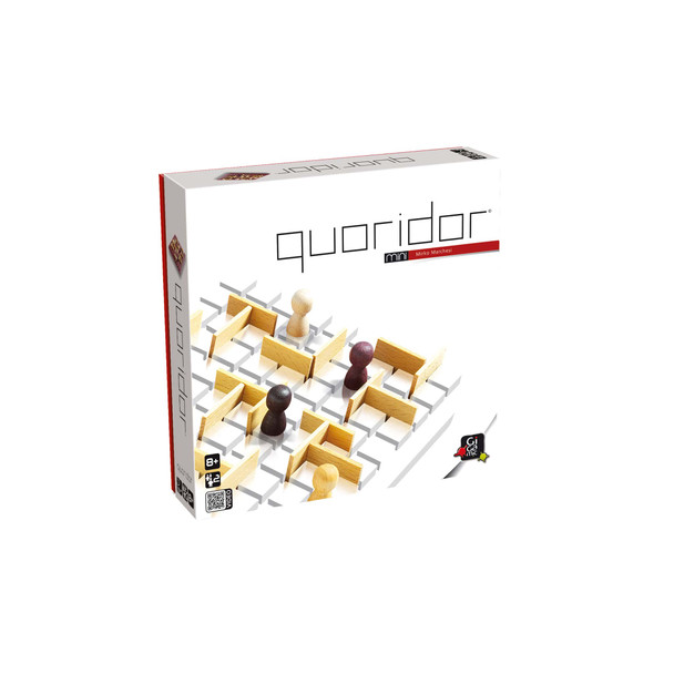 Quoridor Mini wooden board game travel size pawns fences cloth bag