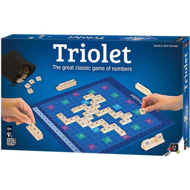 Triolet board game numbered wooden tiles racks folding board family game