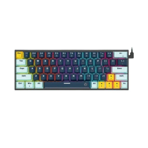 Fantech Atom63 Mk874v2 Mechanical Gaming Keyboard – 60% , 63 Total Keys , Navy Blue | MK874V2-NAB