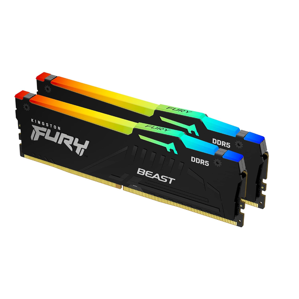 Kingston Fury Beast RGB 32GB (2x16GB) 6000MT/s DDR5 CL36 Desktop Memory Kit of 2 | KF560C36BBEAK2-32