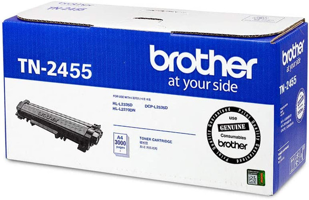 Brother Genuine 3,000 pages Super High Yield Black Ink Printer Toner Cartridge (HL-L2535D, DCP-L2535D) | TN-2455