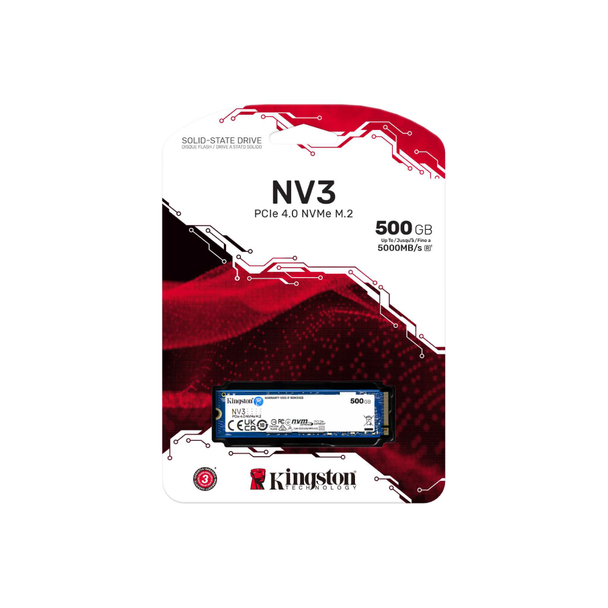 Kingston NV3 500GB M.2 2280 NVMe PCIe Internal SSD | SNV3S-500G