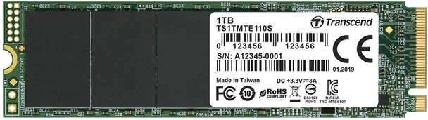 Transcend 1TB NVMe PCIe Gen3 x4 M.2 SSD | TS1TMTE110S