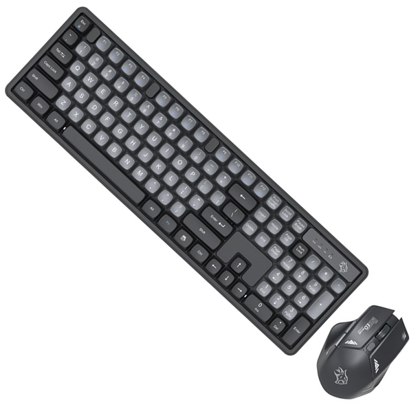 Porodo Gaming Wireless Keyboard Mouse Set | PDX225-GYA