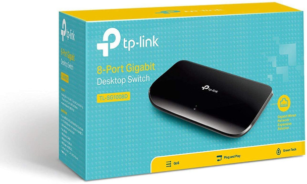 TP-Link 8 Port Gigabit Ethernet Network Switch | Plug and Play | Desktop or Wall-Mount | Plastic Case Ethernet Splitter | Fanless | Traffic Optimization | Unmanaged