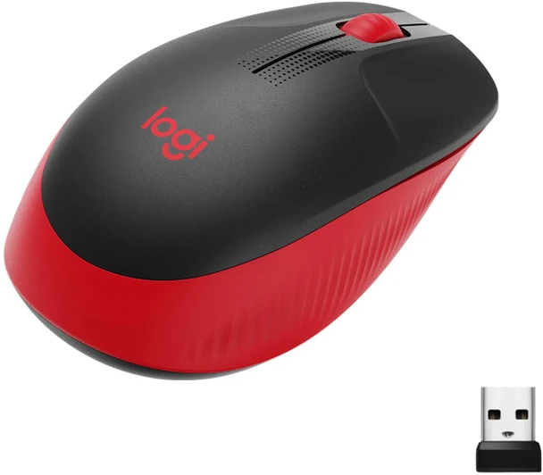 Logitech Wireless Mouse - Full Size Ambidextrous Curve Design, 18-Month Battery with Power Saving Mode, Precise Cursor Control & Scrolling, Wide Scroll Wheel, Thumb Grips - Mid Grey | M190