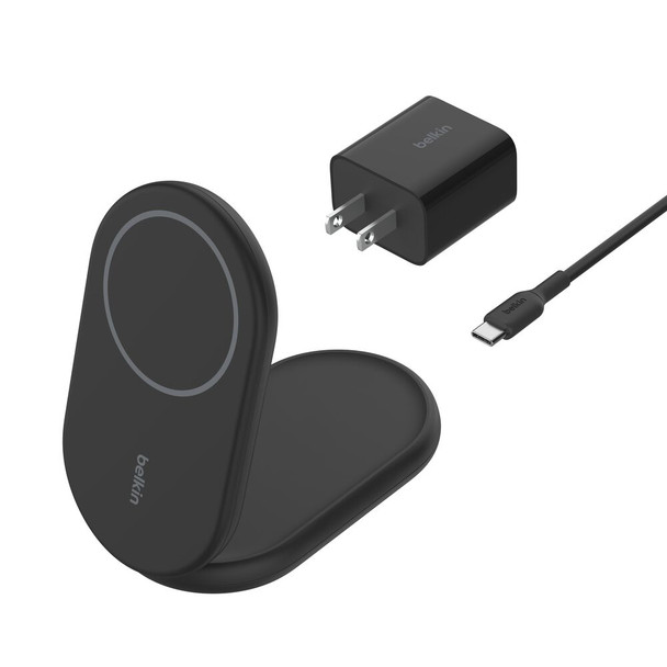 Belkin BoostCharge Magnetic Foldable Wireless Charger with Qi2 15W – Black | WIB007VFBK