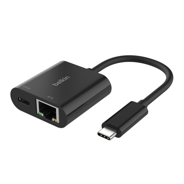 Belkin USB-C to Ethernet + Charge Adapter 100W – Black | INC019BTBK