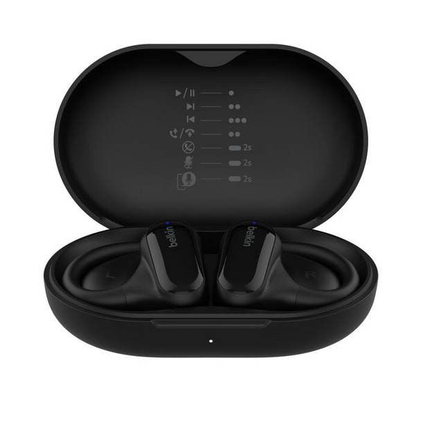 Belkin SoundForm ClearFit Open-Ear Wireless Earbuds – Black | AUC013CTBK