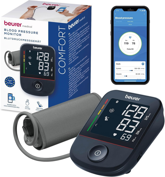 Beurer Upper Arm Blood Pressure Monitor – Bluetooth® Enabled | BM48BT