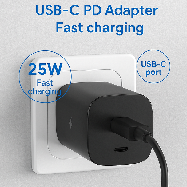 USB-C Charging Adapter 25W, Black