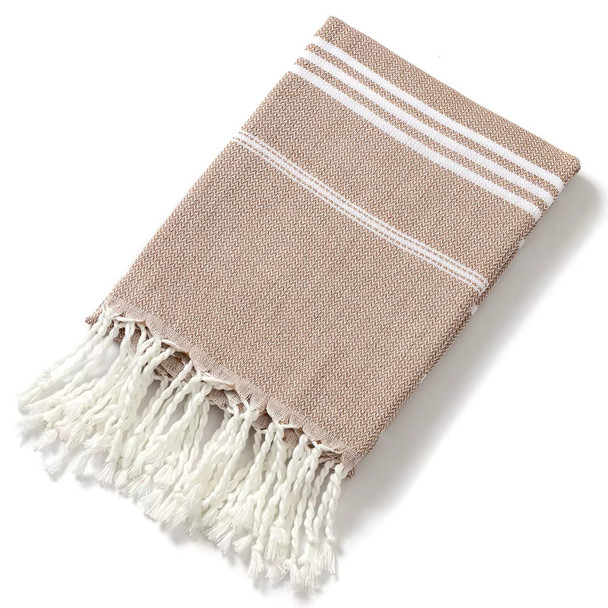 Turkish Beach Towel 100×180CM – Beige | AL42238-3