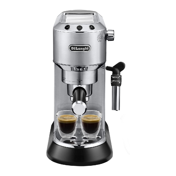 De’Longhi Dedica Pump Espresso Manual Coffee Machine – Silver | EC685
