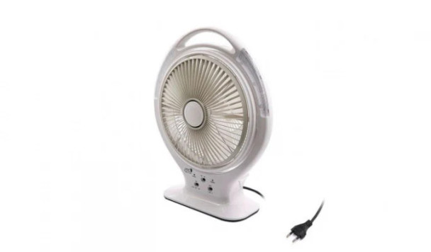 JTC Desktop Rechargeable Fan with 20 LED Lights & Oscillation – 14″ | JF-2396
