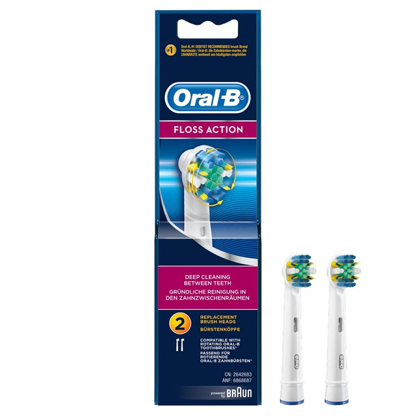 ORAL‑B Floss Action Replacement Brush Heads 2‑Pack │ EB 25‑2