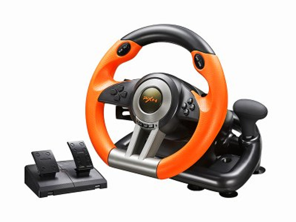 PXN V3 Pro Racing Steering Wheel with Pedals – Orange │ BPNX-RW-V3PRO-ORG