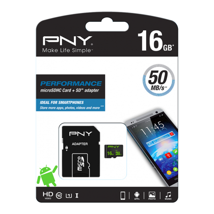 PNY MicroSD HC/XC Performance 16GB, 32GB, 64GB, 128GB