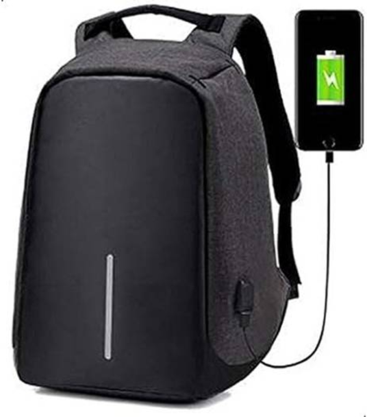 Anti-Theft Laptop Backpack with USB Charging Port - Black | B082NVS15L
