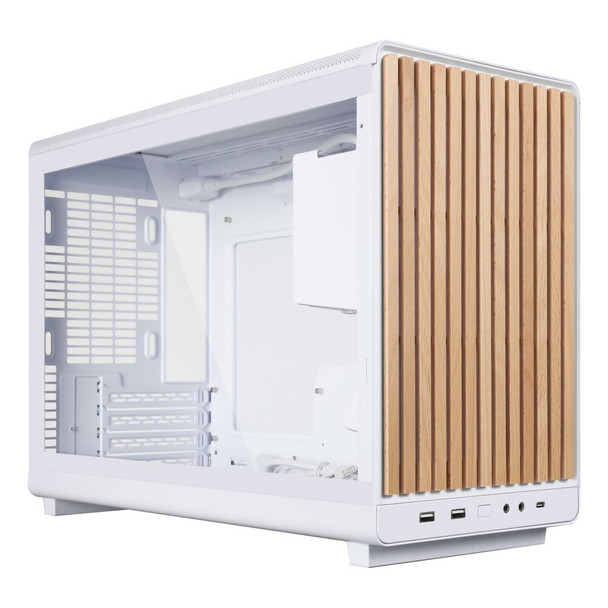 Lian Li Dan A3 mATX Case - Wood Edition White with Glass Side Panel | G99.A3W-WDG.00