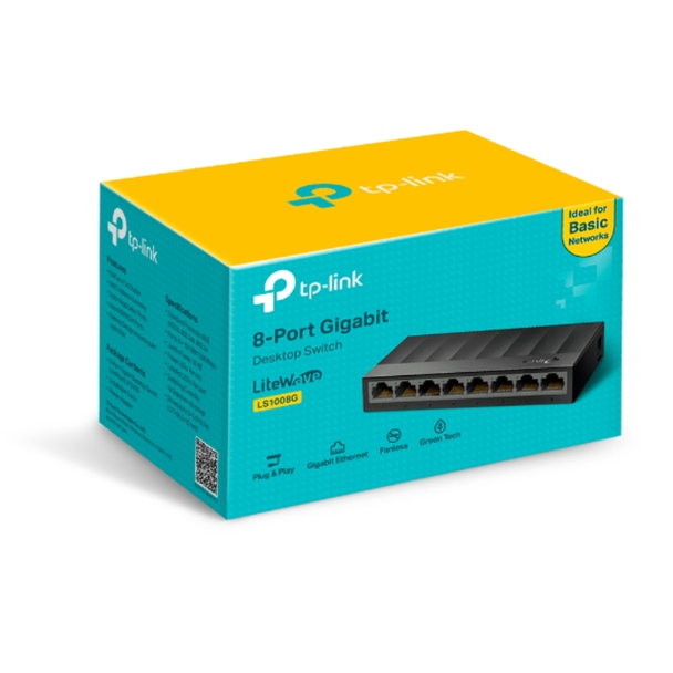 TP-Link LiteWave LS1008G 8-Port Gigabit Desktop Network Switch | LS1008G TP-Link LiteWave LS1008G 8-Port Gigabit Desktop Network Switch | LS1008G