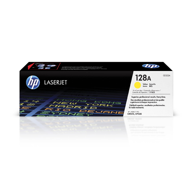 HP 128A Original LaserJet Toner Cartridge - Yellow | CE322A HP 128A Original LaserJet Toner Cartridge - Yellow | CE322A