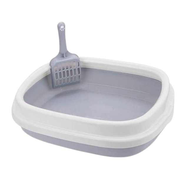 Cat Litter Box with Shovel – Grey Cat Litter Box with Shovel – Grey