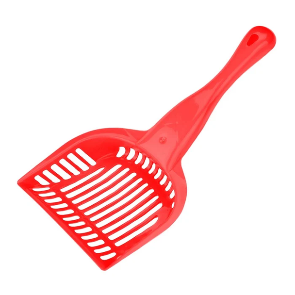 Cat Litter Shovel - Durable Plastic Scoop with Handle for Easy Cleaning - Red Cat Litter Shovel - Durable Plastic Scoop with Handle for Easy Cleaning - Red