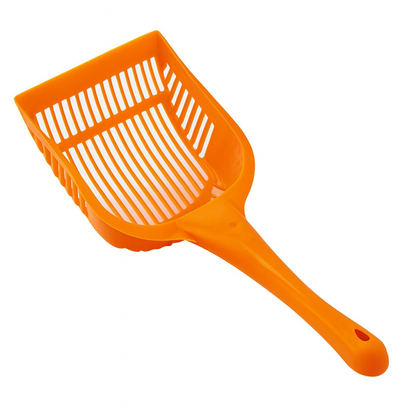 Cat Litter Shovel - Durable Plastic Scoop with Handle for Easy Cleaning - Orange Cat Litter Shovel - Durable Plastic Scoop with Handle for Easy Cleaning - Orange
