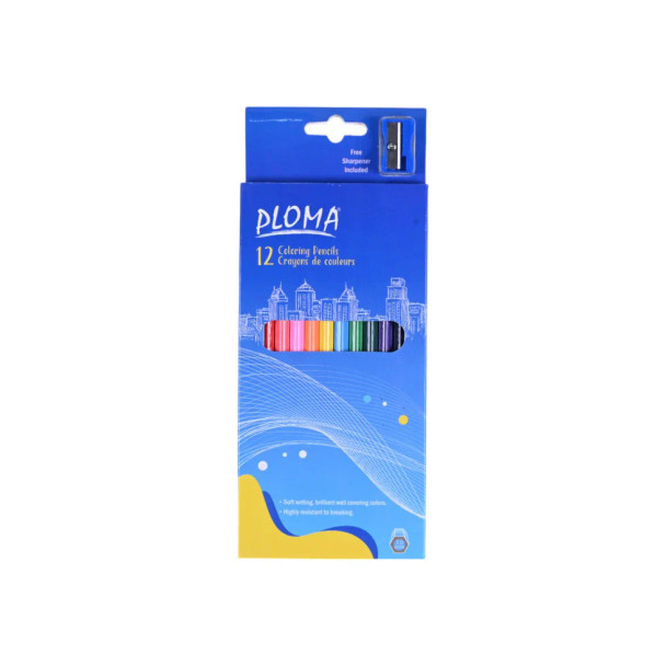 PLOMA Coloring Pencils -12 Colors (Long Pack) PLOMA Coloring Pencils -12 Colors (Long Pack)