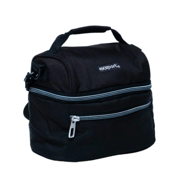 Exsport Top Opening + Front Zipper Lunch Bag-Black Exsport Top Opening + Front Zipper Lunch Bag-Black