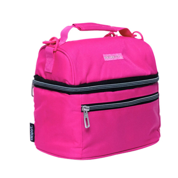Exsport Top Opening + Front Zipper Lunch Bag-Pink Exsport Top Opening + Front Zipper Lunch Bag-Pink