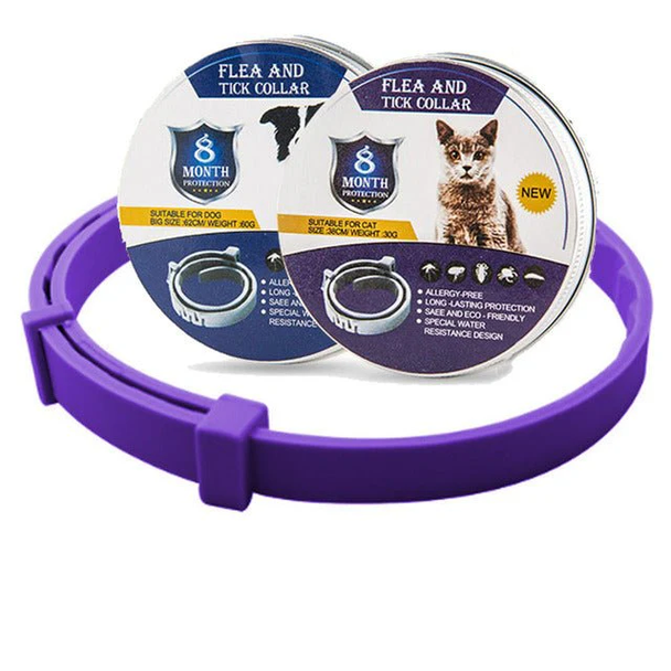 Anti-Fleas & Tick Collar - Small Size (Cats & Small Dogs) - Purple - 8 Months Protection | FTC-SM-PUR