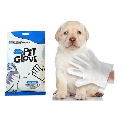Pet Wipes Glove - Disposable Cleaning Gloves for Cats & Dogs | PWG-001